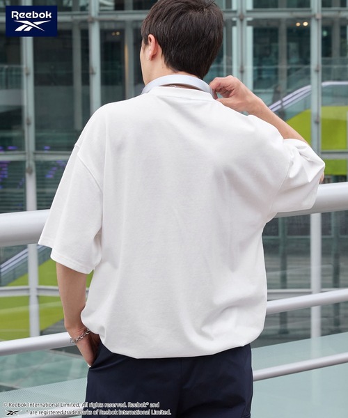 Reebok（リーボック）の「Reebok/リーボック 別注 ダブルロゴ刺繍/プリント ドロストオーバーサイズ半袖Tシャツ（Tシャツ/カットソー・レディース・オフホワイト/アッシュグレー/ブラック/ダークネイビー・L/M）」の16枚目の写真