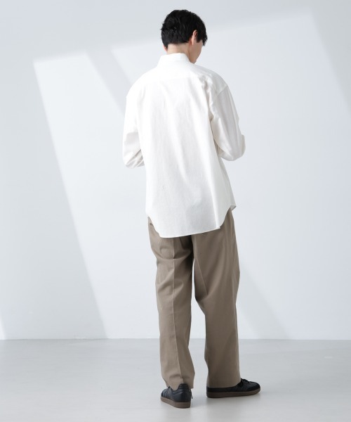 NANO universe（ナノユニバース）の「「BELGIUM LINEN FABRICS」リネンコットンレギュラーシャツ（シャツ/ブラウス・メンズ・ホワイト/ピンク/ライトブルー/ブラック・S/M/L）」の11枚目の写真