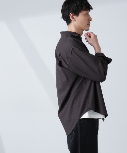 NANO universe（ナノユニバース）の「「BELGIUM LINEN FABRICS」リネンコットンレギュラーシャツ（シャツ/ブラウス・メンズ・ホワイト/ピンク/ライトブルー/ブラック・S/M/L）」の13枚目の写真