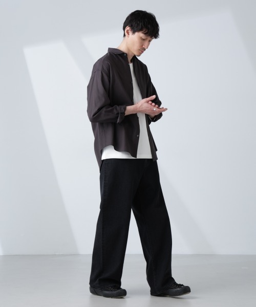 NANO universe（ナノユニバース）の「「BELGIUM LINEN FABRICS」リネンコットンレギュラーシャツ（シャツ/ブラウス・メンズ・ホワイト/ピンク/ライトブルー/ブラック・S/M/L）」の17枚目の写真