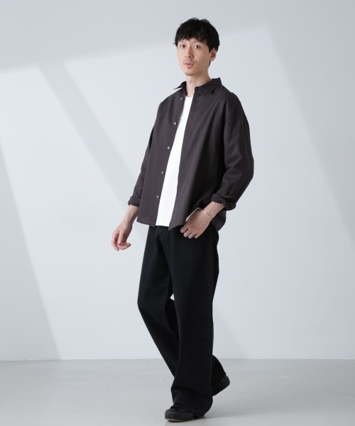 NANO universe（ナノユニバース）の「「BELGIUM LINEN FABRICS」リネンコットンレギュラーシャツ（シャツ/ブラウス・メンズ・ホワイト/ピンク/ライトブルー/ブラック・S/M/L）」の16枚目の写真