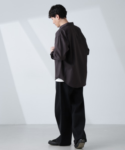 NANO universe（ナノユニバース）の「「BELGIUM LINEN FABRICS」リネンコットンレギュラーシャツ（シャツ/ブラウス・メンズ・ホワイト/ピンク/ライトブルー/ブラック・S/M/L）」の18枚目の写真