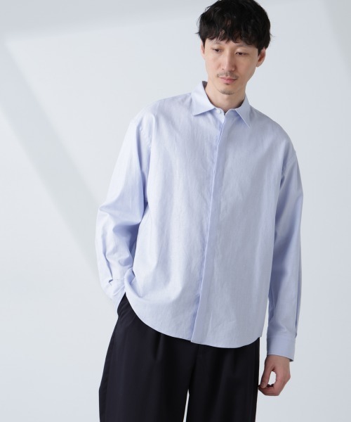 NANO universe（ナノユニバース）の「「BELGIUM LINEN FABRICS」リネンコットンレギュラーシャツ（シャツ/ブラウス・メンズ・ホワイト/ピンク/ライトブルー/ブラック・S/M/L）」の20枚目の写真