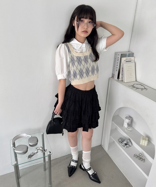 Loueme(ルエム)の「アーガイルベストドッキングシャツブラウス(シャツ/ブラウス・レディース・アイボリー/ブラック/ピンク・FREE)」の8枚目の写真