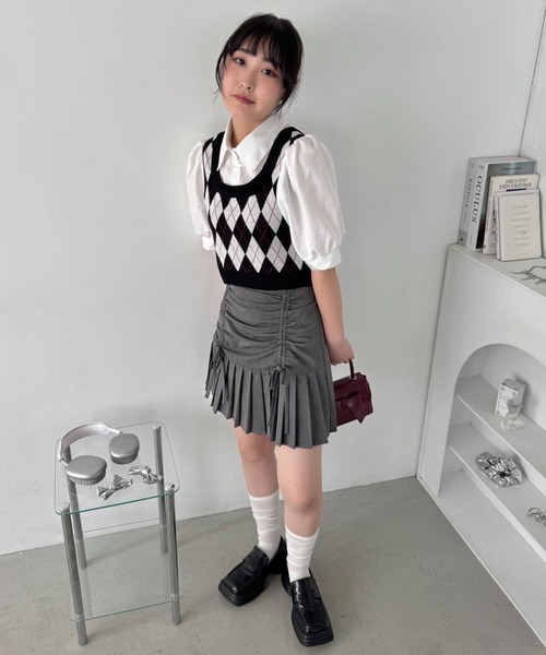 Loueme(ルエム)の「アーガイルベストドッキングシャツブラウス(シャツ/ブラウス・レディース・アイボリー/ブラック/ピンク・FREE)」の14枚目の写真