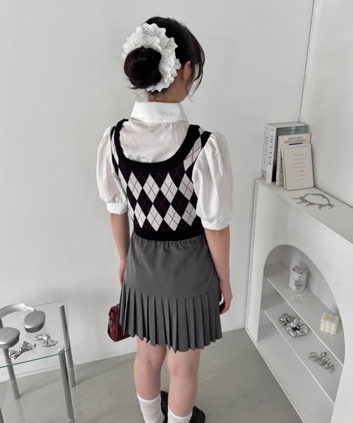 Loueme(ルエム)の「アーガイルベストドッキングシャツブラウス(シャツ/ブラウス・レディース・アイボリー/ブラック/ピンク・FREE)」の12枚目の写真