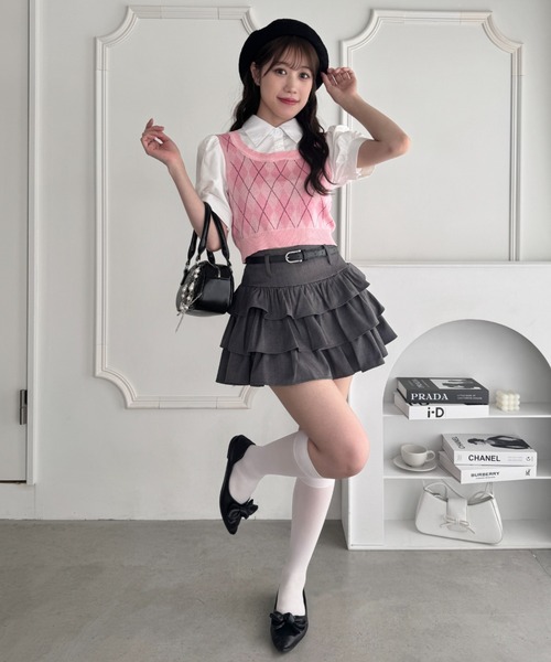 Loueme(ルエム)の「アーガイルベストドッキングシャツブラウス(シャツ/ブラウス・レディース・アイボリー/ブラック/ピンク・FREE)」の20枚目の写真