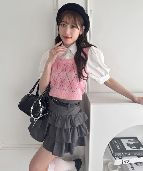 Loueme(ルエム)の「アーガイルベストドッキングシャツブラウス(シャツ/ブラウス・レディース・アイボリー/ブラック/ピンク・FREE)」の19枚目の写真