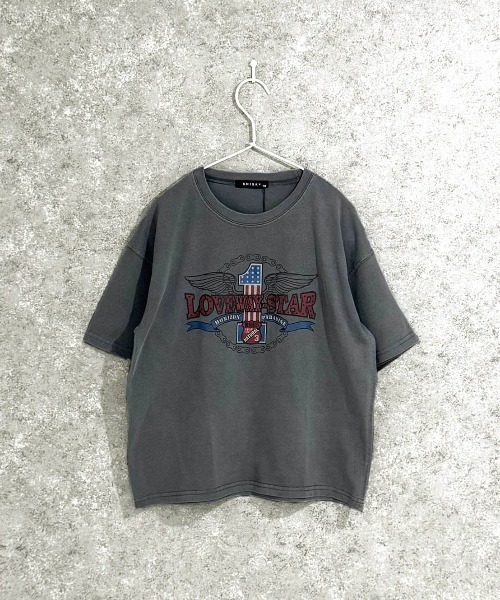 SHISKY(シスキー)の「SHISKY / シスキー ピグメント加工 バイカーデザインフロントプリント オーバーサイズTシャツ 半袖 キッズ(Tシャツ/カットソー・キッズ・グレー系/ブラック系2/ブラック系4/グレー系2/グレー系3/グレー系4/ブラック系3/ブラック系・110/120/130/140/150/160)」の6枚目の写真