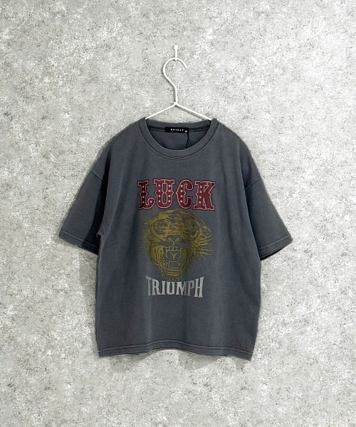 SHISKY(シスキー)の「SHISKY / シスキー ピグメント加工 バイカーデザインフロントプリント オーバーサイズTシャツ 半袖 キッズ(Tシャツ/カットソー・キッズ・グレー系/ブラック系2/ブラック系4/グレー系2/グレー系3/グレー系4/ブラック系3/ブラック系・110/120/130/140/150/160)」の7枚目の写真