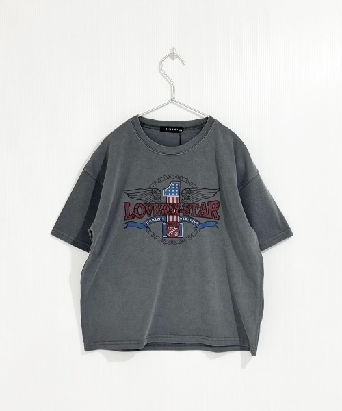 SHISKY(シスキー)の「SHISKY / シスキー ピグメント加工 バイカーデザインフロントプリント オーバーサイズTシャツ 半袖 キッズ(Tシャツ/カットソー・キッズ・グレー系/ブラック系2/ブラック系4/グレー系2/グレー系3/グレー系4/ブラック系3/ブラック系・110/120/130/140/150/160)」の10枚目の写真