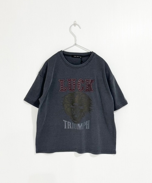 SHISKY(シスキー)の「SHISKY / シスキー ピグメント加工 バイカーデザインフロントプリント オーバーサイズTシャツ 半袖 キッズ(Tシャツ/カットソー・キッズ・グレー系/ブラック系2/ブラック系4/グレー系2/グレー系3/グレー系4/ブラック系3/ブラック系・110/120/130/140/150/160)」の18枚目の写真