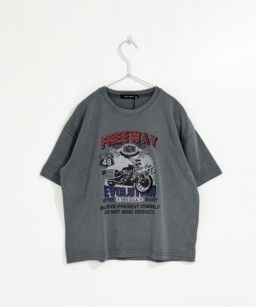 SHISKY(シスキー)の「SHISKY / シスキー ピグメント加工 バイカーデザインフロントプリント オーバーサイズTシャツ 半袖 キッズ(Tシャツ/カットソー・キッズ・グレー系/ブラック系2/ブラック系4/グレー系2/グレー系3/グレー系4/ブラック系3/ブラック系・110/120/130/140/150/160)」の12枚目の写真