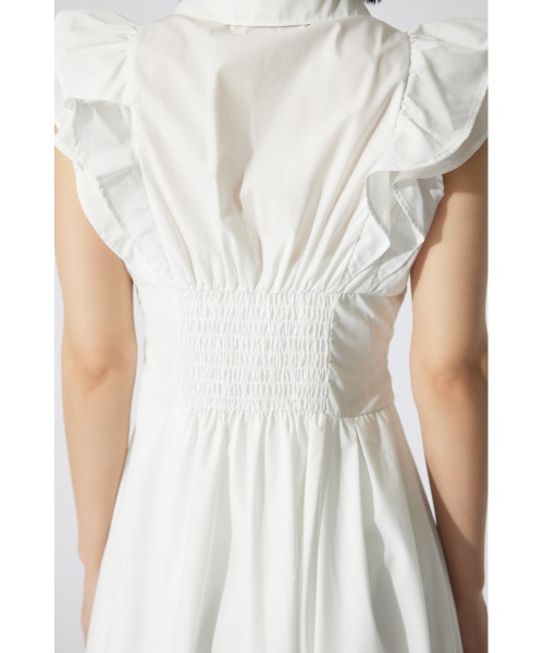 rienda（リエンダ）の「レースアップフリルワンピース 半袖 夏服（ワンピース・レディース・ホワイト/ネイビー/ベージュ・SMALL/MEDIUM）」の17枚目の写真