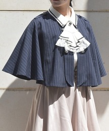 axes femme | チェーン付ダブルバラ釦ケープ(ベスト)