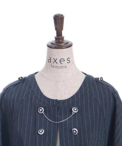 axes femme（アクシーズファム）の「チェーン付ダブルバラ釦ケープ（ベスト・レディース・ブラック/ネイビー/キナリ・FREE）」の22枚目の写真