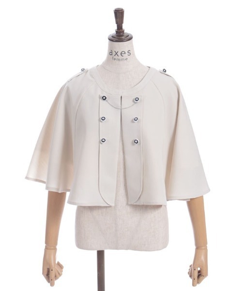axes femme（アクシーズファム）の「チェーン付ダブルバラ釦ケープ（ベスト・レディース・ブラック/ネイビー/キナリ・FREE）」の16枚目の写真
