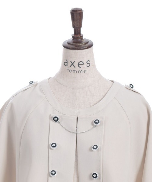 axes femme（アクシーズファム）の「チェーン付ダブルバラ釦ケープ（ベスト・レディース・ブラック/ネイビー/キナリ・FREE）」の19枚目の写真