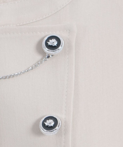 axes femme（アクシーズファム）の「チェーン付ダブルバラ釦ケープ（ベスト・レディース・ブラック/ネイビー/キナリ・FREE）」の9枚目の写真