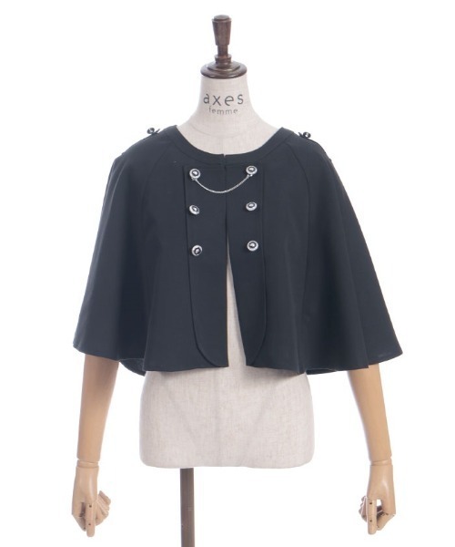 axes femme（アクシーズファム）の「チェーン付ダブルバラ釦ケープ（ベスト・レディース・ブラック/ネイビー/キナリ・FREE）」の13枚目の写真