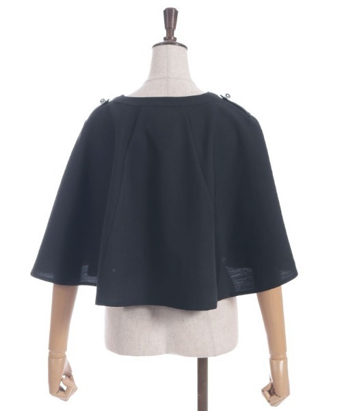 axes femme（アクシーズファム）の「チェーン付ダブルバラ釦ケープ（ベスト・レディース・ブラック/ネイビー/キナリ・FREE）」の4枚目の写真