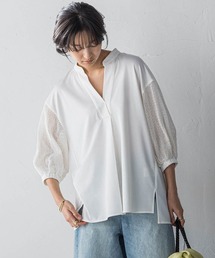 MAYSON GREY | メッシュスリーブスキッパープルオーバー≪手洗い可能≫(Tシャツ/カットソー)