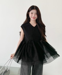 3段シアーペプラムTシャツ