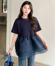 3段シアーペプラムTシャツ