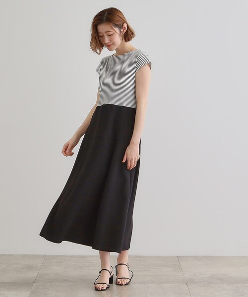 grove（グローブ）の「美シルエットなドッキングフレア切替ワンピース（ワンピース・レディース・モスグリーン/ネイビー系2/ホワイト系5/ベージュ系その他6・02/03/01/04/05）」の11枚目の写真