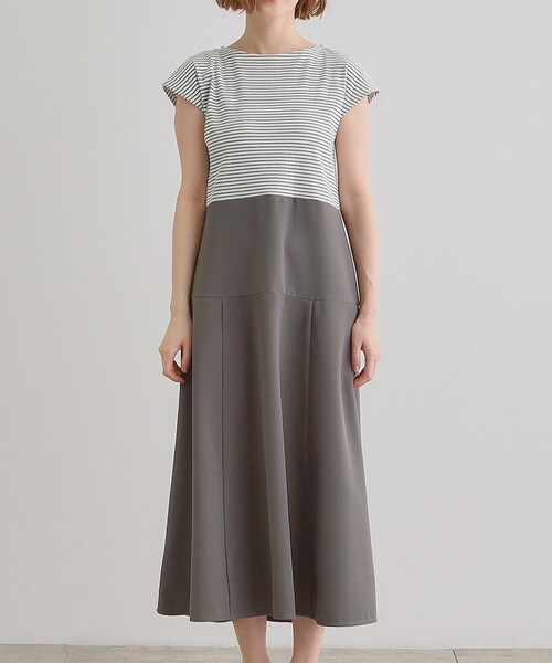 grove（グローブ）の「美シルエットなドッキングフレア切替ワンピース（ワンピース・レディース・モスグリーン/ネイビー系2/ホワイト系5/ベージュ系その他6・02/03/01/04/05）」の21枚目の写真