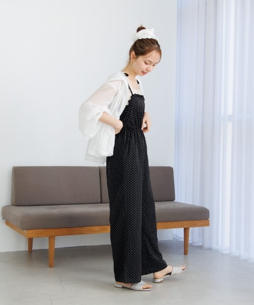 flower(フラワー)の「サマリーフリルロンパース(サロペット/オーバーオール・レディース・イエロー/ブラック・FREE)」の10枚目の写真