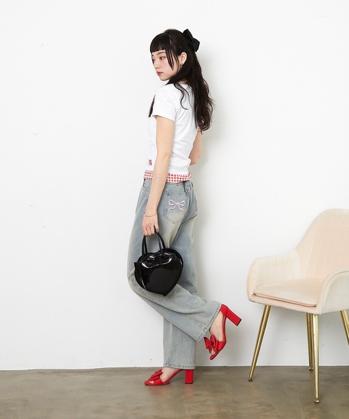 paravion（パラビオン）の「ギンガムチェックレイヤードカットTシャツ（Tシャツ/カットソー・レディース・グレー/ブルー/ブラック/ホワイト/イエロー・FREE）」の14枚目の写真