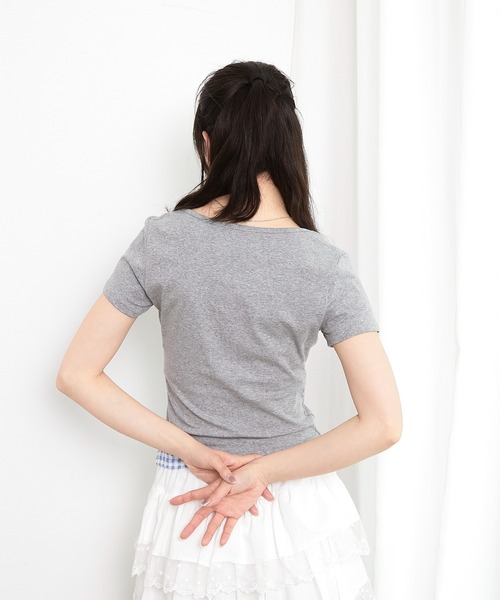 paravion（パラビオン）の「ギンガムチェックレイヤードカットTシャツ（Tシャツ/カットソー・レディース・グレー/ブルー/ブラック/ホワイト/イエロー・FREE）」の20枚目の写真