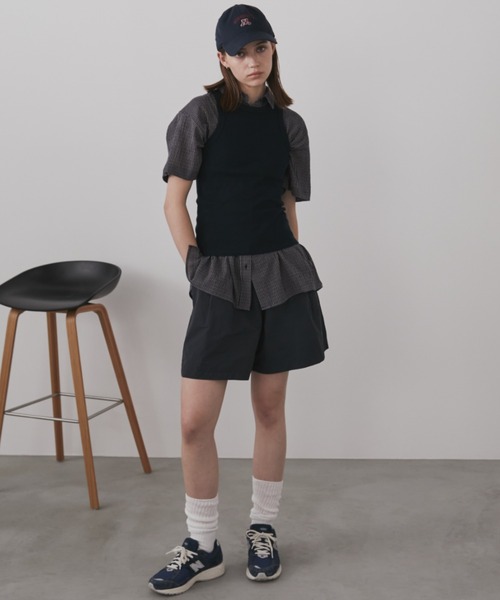 Auntie Rosa Holiday（アンティローザホリデー）の「オーバーサイズチェック半袖シャツ（シャツ/ブラウス・レディース・ブラック/オフホワイト/ネイビー・FREE）」の17枚目の写真