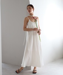 【動画あり】satin camisole one piece with choker / チョーカー付きサテンキャミワンピース
