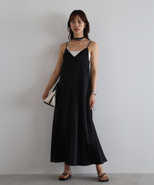 動画あり】satin camisole one piece with choker / チョーカー