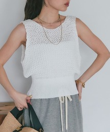 bonbon store ショートニットセーター B4990 CLEA ニット セーター ボーダーショート丈ジップニットトップス