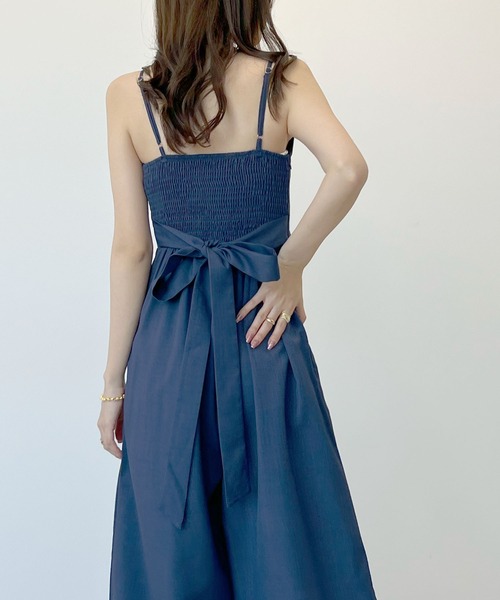 Futier land（フューティアランド）の「バックリボンキャミワイドオールインワン（つなぎ/オールインワン・レディース・ブルー/ブラック/ベージュ・MEDIUM）」の5枚目の写真