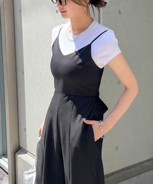 Futier land（フューティアランド）の「バックリボンキャミワイドオールインワン（つなぎ/オールインワン・レディース・ブルー/ブラック/ベージュ・MEDIUM）」の14枚目の写真