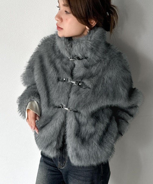 50s フェイクファーブルゾン　KODIAK McGREGOR）ベルベルジン GeeRA（ジーラ） ブルゾン アウター MIXカラーフェイクファーショート