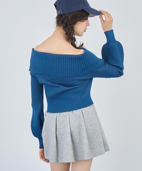 ANAP（アナップ）の「リブニットビッグカラーZIPカーディガン（カーディガン/ボレロ・レディース・ネイビー/グレー/ブラック・FREE）」の16枚目の写真