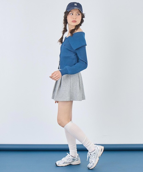 ANAP（アナップ）の「リブニットビッグカラーZIPカーディガン（カーディガン/ボレロ・レディース・ネイビー/グレー/ブラック・FREE）」の19枚目の写真