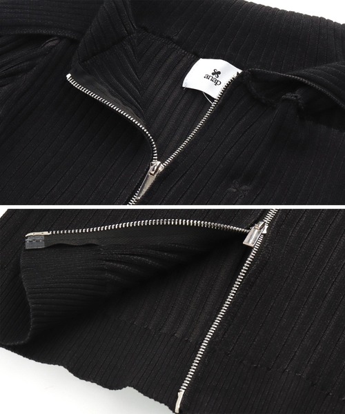 ANAP（アナップ）の「リブニットビッグカラーZIPカーディガン（カーディガン/ボレロ・レディース・ネイビー/グレー/ブラック・FREE）」の21枚目の写真