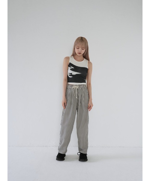 Uenui（ウニュイ）の「ストライプ ドローストリング ルーズ パンツ（スウェットパンツ・レディース・その他・FREE）」の22枚目の写真