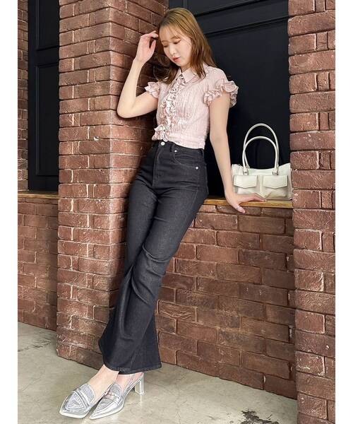 シュリンクフラワーフリルシャツ（シャツ/ブラウス）｜dazzlin