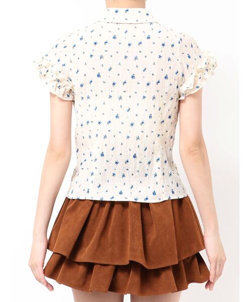 dazzlin(ダズリン)の「シュリンクフラワーフリルシャツ(シャツ/ブラウス・レディース・ブラック/ブラウン/ピンク/インディゴブルー/アイボリー・FREE)」の14枚目の写真