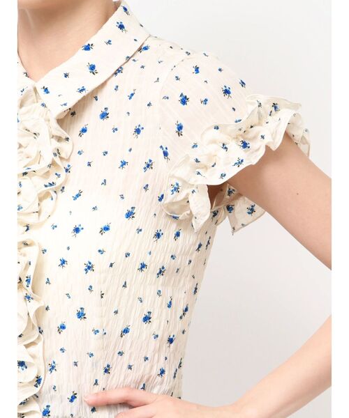 dazzlin(ダズリン)の「シュリンクフラワーフリルシャツ(シャツ/ブラウス・レディース・ブラック/ブラウン/ピンク/インディゴブルー/アイボリー・FREE)」の16枚目の写真