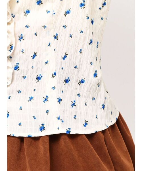 dazzlin(ダズリン)の「シュリンクフラワーフリルシャツ(シャツ/ブラウス・レディース・ブラック/ブラウン/ピンク/インディゴブルー/アイボリー・FREE)」の17枚目の写真