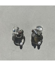 【musk】カーキカラービーズのシンプルイヤリング(MA)