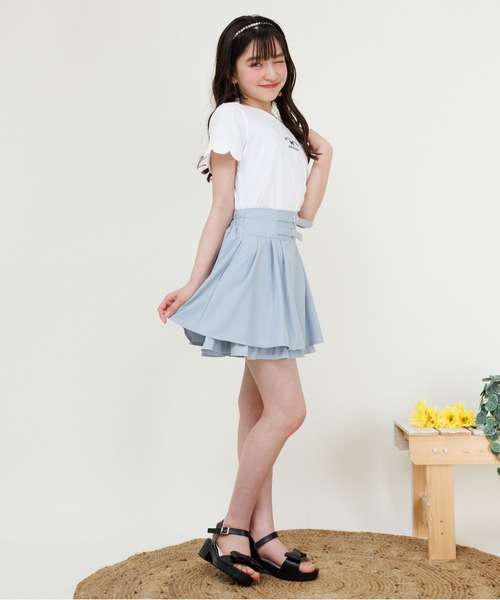 PINKHUNT（ピンクハント）の「PINKHUNT ピンクハント ダブルベルト フレアスカート風ショートパンツ 0698K（その他パンツ・キッズ・ブラック/スカイブルー系1・120cm/130cm/140cm/150cm/160cm）」の14枚目の写真